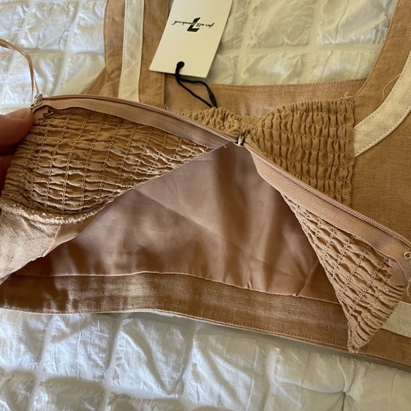 7 for All Mankind linen blend casual crop top - Picture 5 of 7